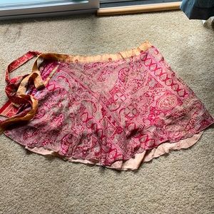 Earthbound Trading Upcycled Sari Wrap Skirt